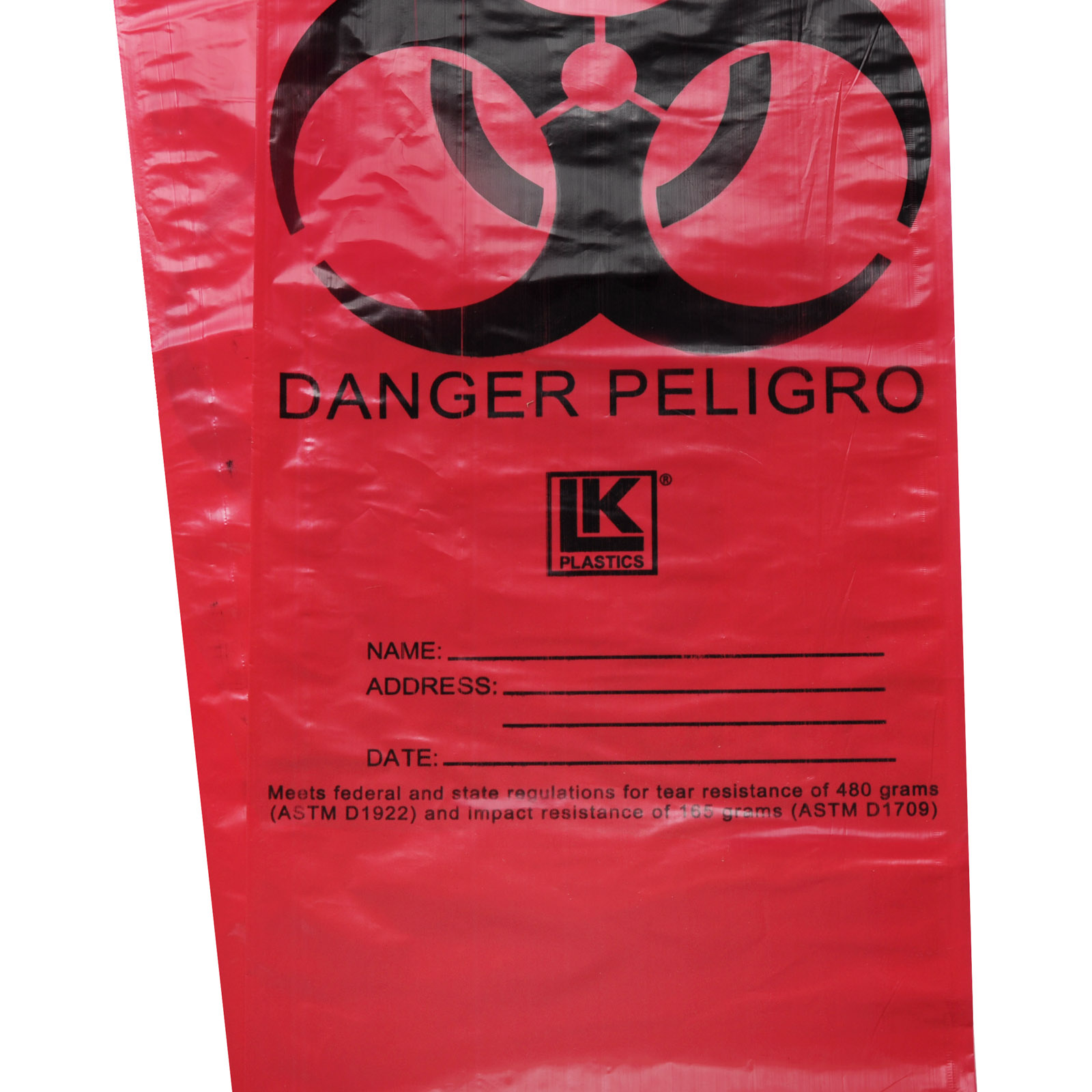 Biohazard Bag 24x24 Red Each