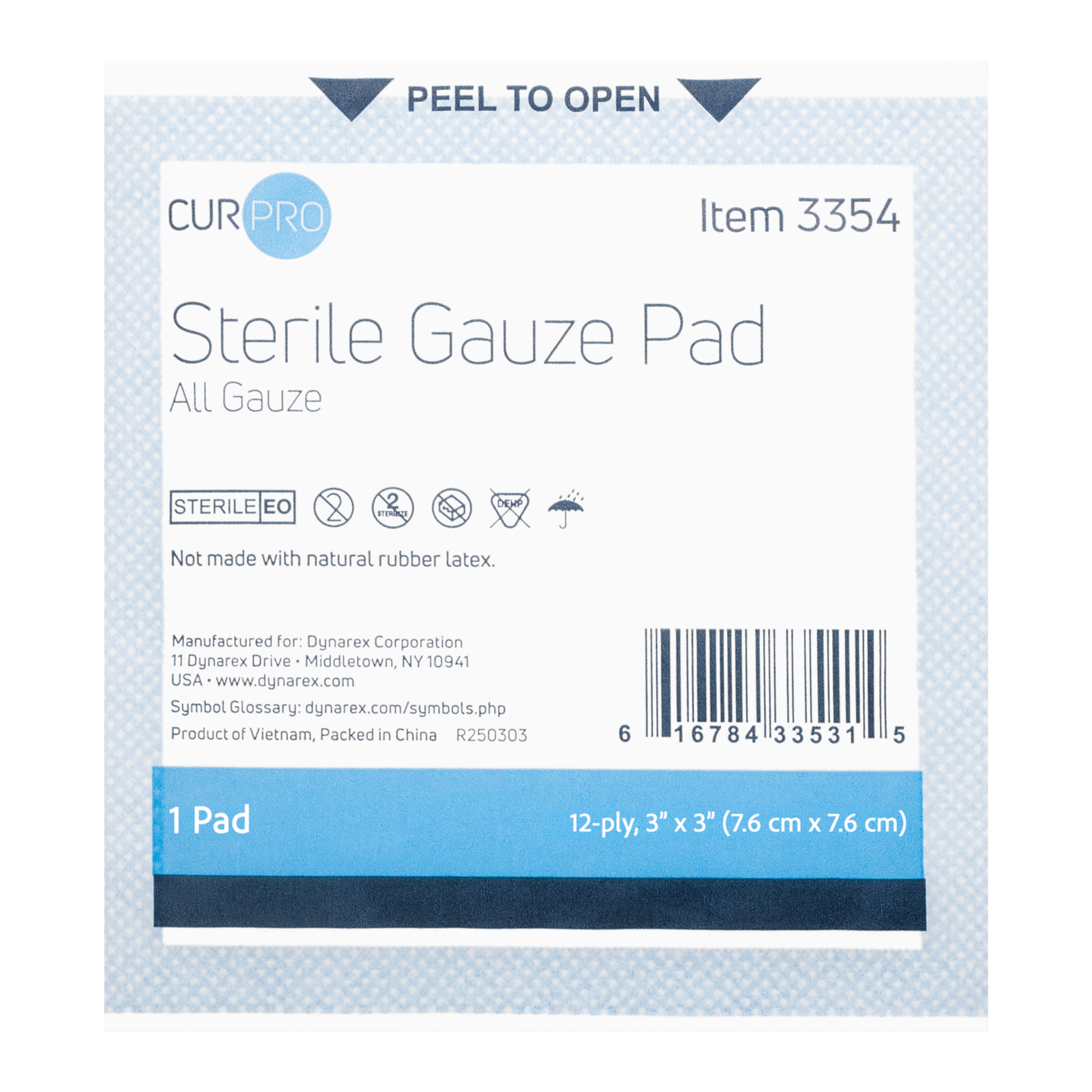 First Aid Gauze Pad Sterile 3x3 Each