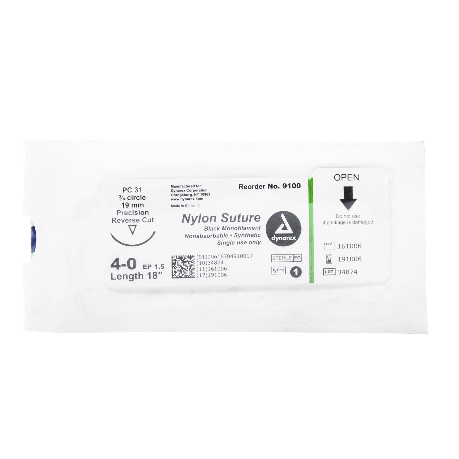 Suture Thread With Needle 18" Each
