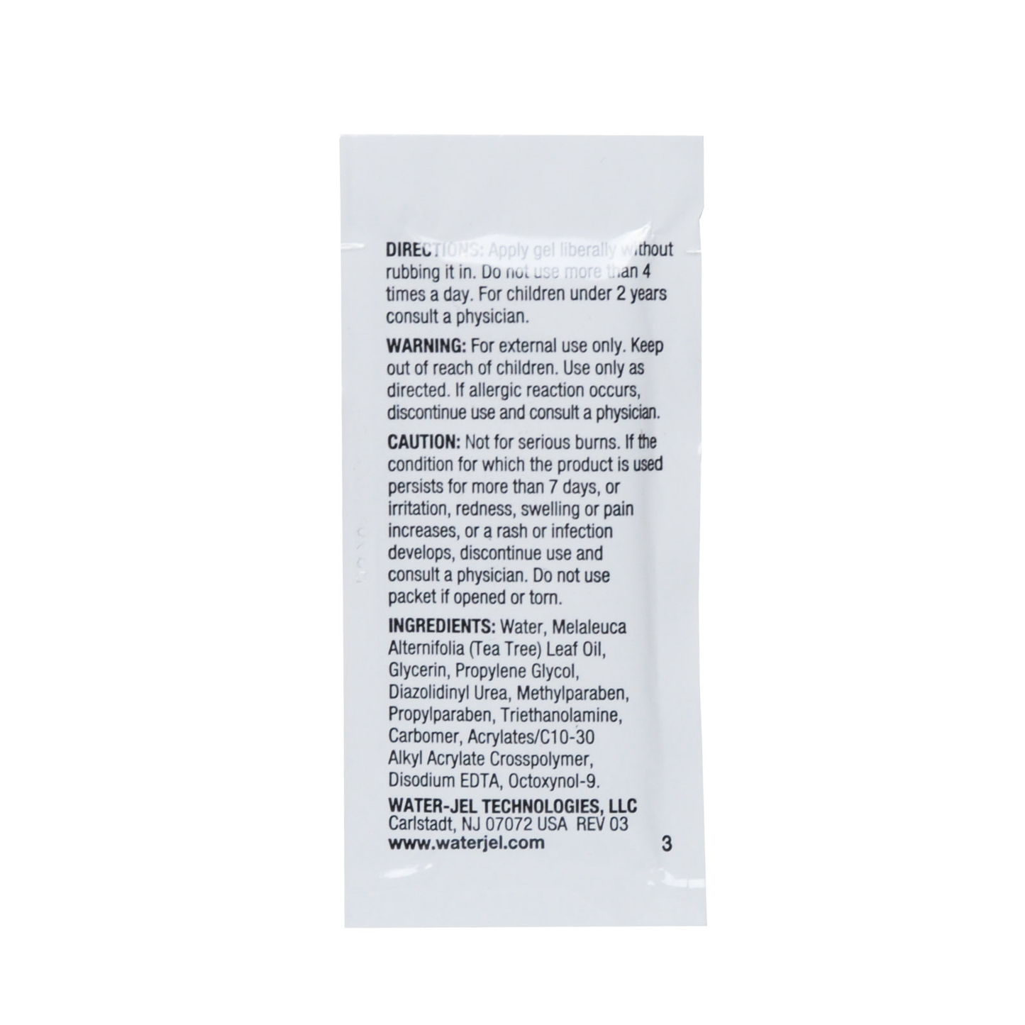 Water Jel Cool Jel Burn Gel Packets 25/box 25/box