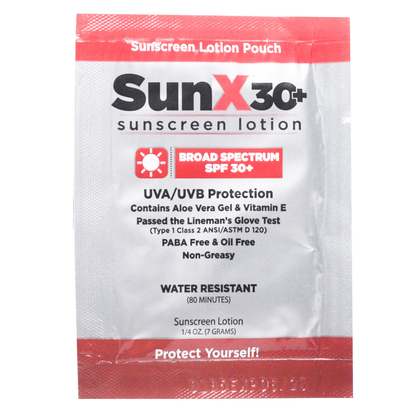 Sun X Sunscreen Spf 30 Individual Use Pouches 25/box