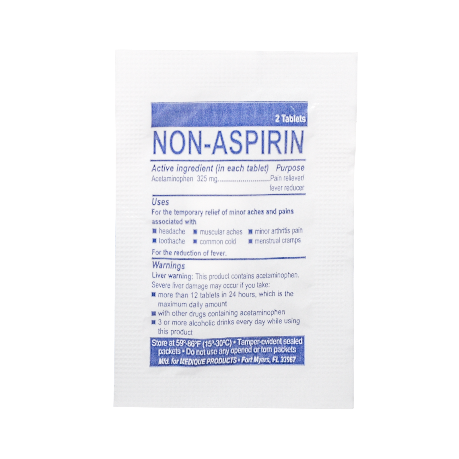 Medifirst Non Aspirin Pain Relief Tablet Packets