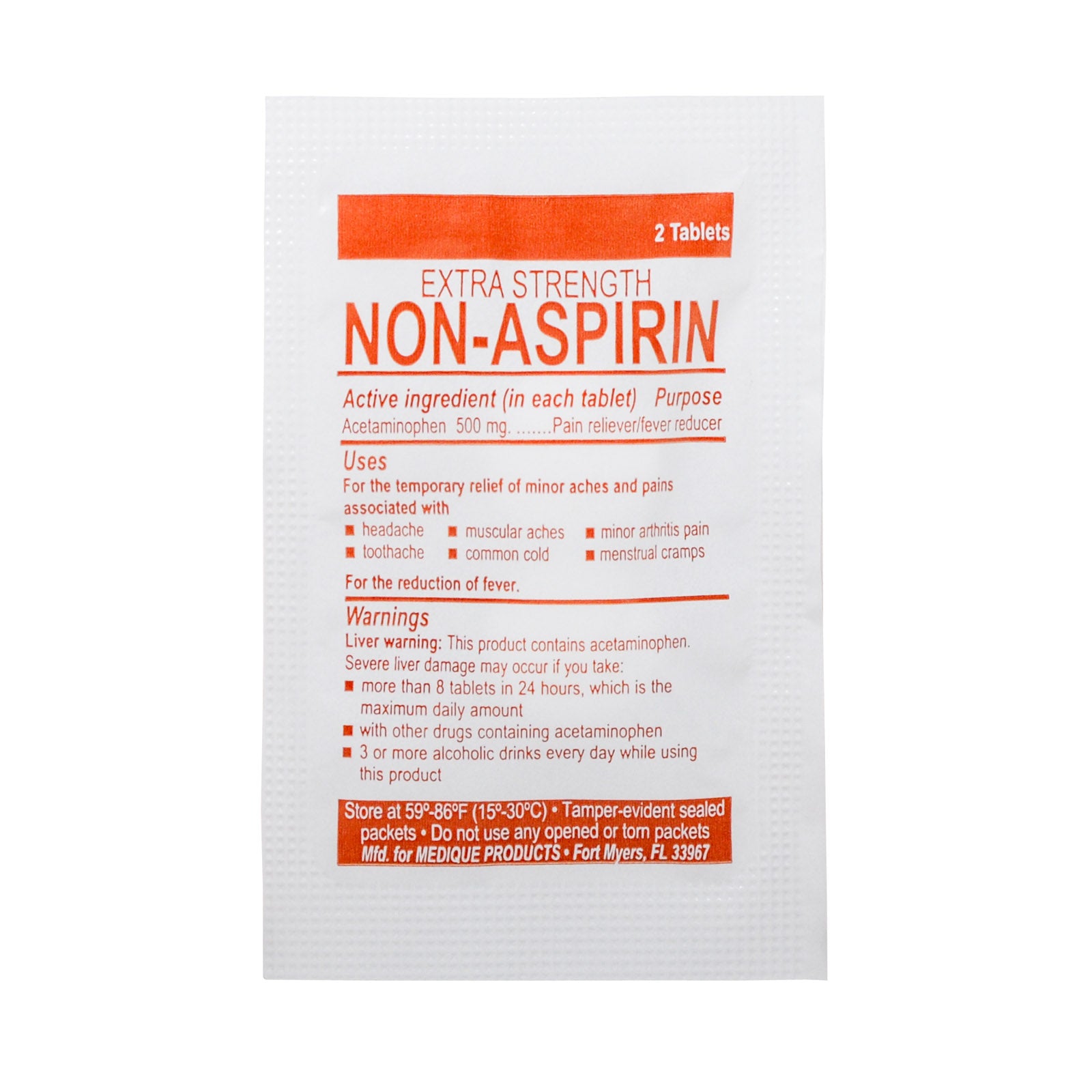 Extra Strength Non Aspirin Packet | MFASCO Health & Safety