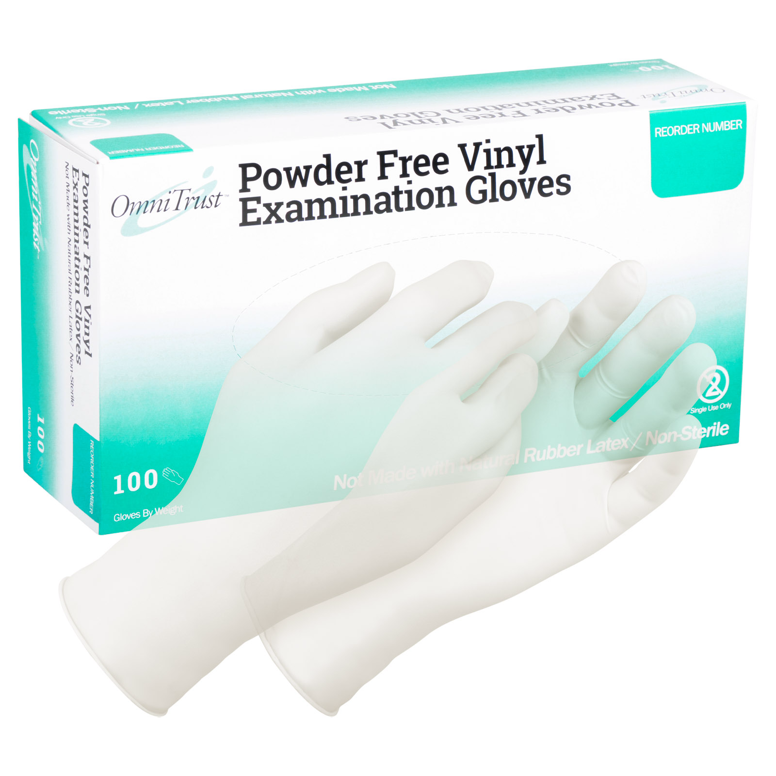 Omni Trust Vinyl Examination Gloves Powder Free (100/Bx)