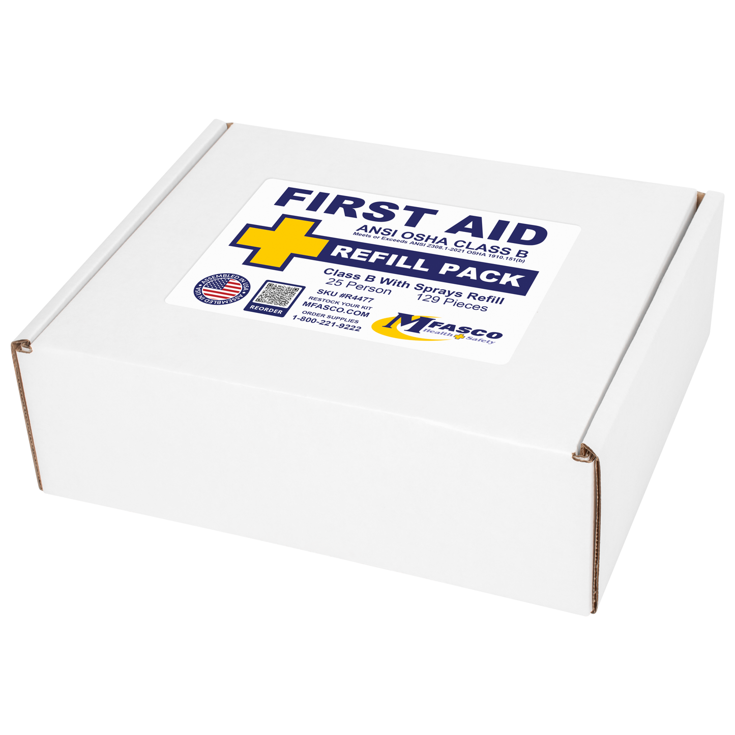 OSHA Class B First Aid Kit Refill With Easy Use Sprays 129 Piece