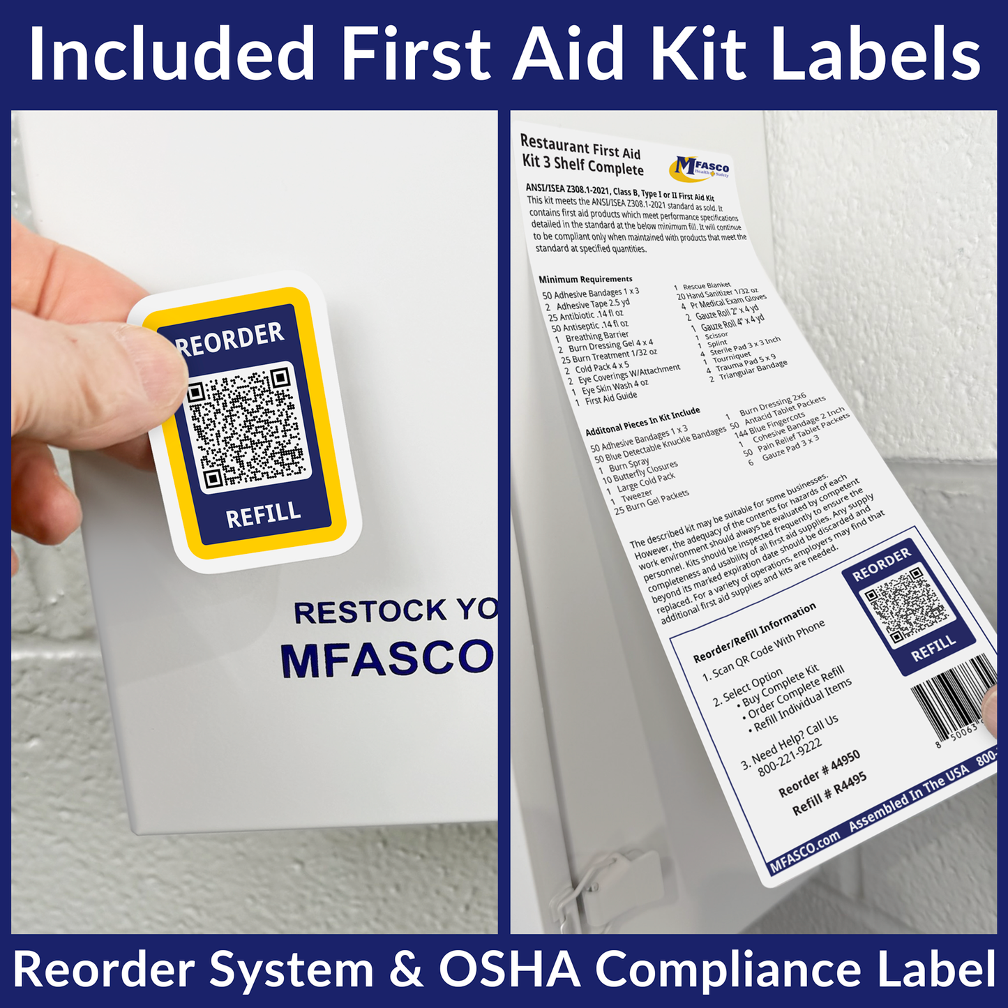 Restaurant First Aid Kit Refill OSHA Class B 560 Piece