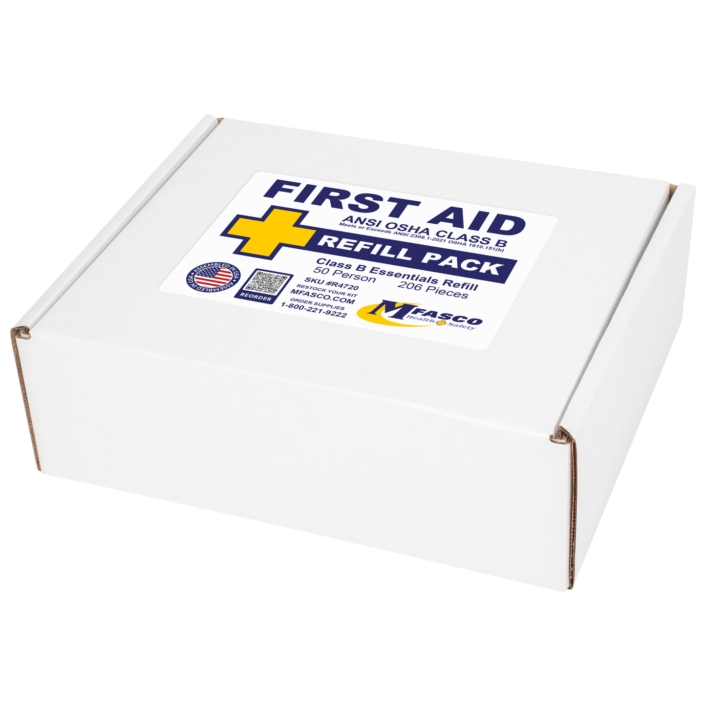 Class B OSHA Essentials First Aid Kit Refill Pack No Medications 206 Piece