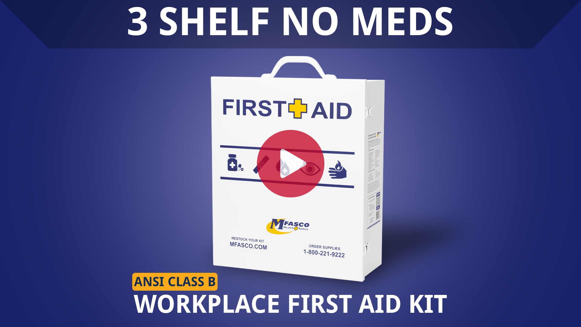 3 Shelf First Aid Kit OSHA 2021 W/Logo No Medications
